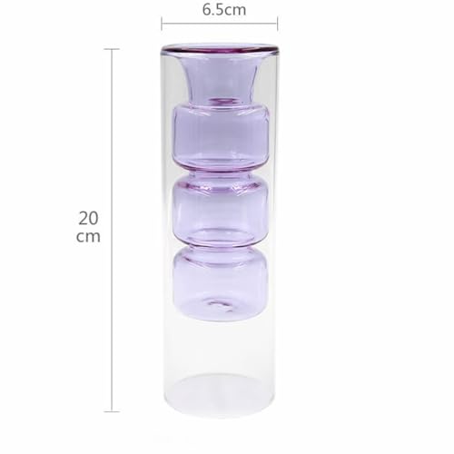 Vase en verre double couche PRETYZOOM grand format stable - 3