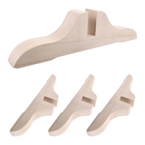 Amosfun Support De Paravent Bois 29X7.5X3.5Cm Lot De 4 Pieds Stables pour Cloison Mobile Intérieur Support De Séparateur De Pièces Facile À Installer pour Maison Et...