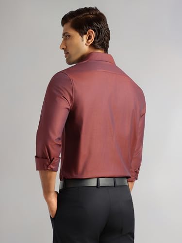 Image of Thomas Scott Men's Regular Fit Formal Shirt | 100% Cotton Long Sleeves | Spread Collar with Contrast Fabric (Available in Plus Size)
