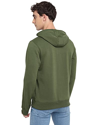 Image of Deniklo Men Polyester Fleece Printed Sweatshirt with Hoodie