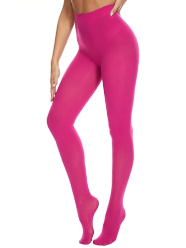 Image of HeyUU Women's 80D Ultra Soft Opaque Tights, High Waist Solid Color Footed Pantyhose with 29 Colors