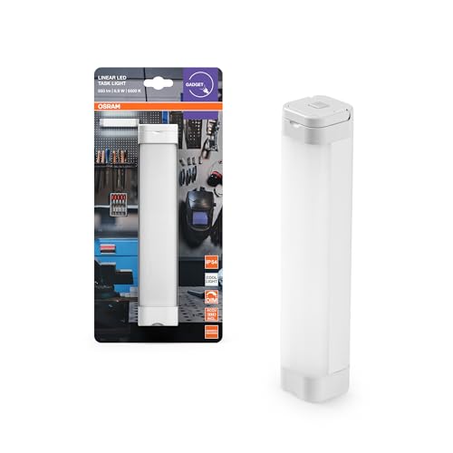 Osram LINEAR LED TASKLIGHT Mobile Leuchte, 6,9W, 650lm, 200mm, tagelichtweiß mit 6500K, dimmbar per Touch-Schalter, batteriebetrieben, USB-Ladekabel, lange Lebensdauer, für Innen- und Außenräume