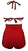 COCOSHIP Retro Red Elegant High Waisted Bikini Chic Swimsuits Halter Bathing Suit XXXL(US14)
