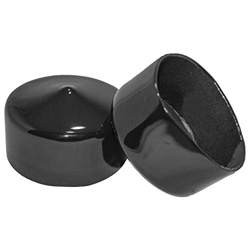 Prescott Plastics 2" Inch Vinyl Round Rubber Hole Plugs, Inserts (4 Pack), Black Rubber End Caps for Metal Tubing, Fence and Auto Body, Glide Insert for Pipe Post, Chair Legs and Furniture legs