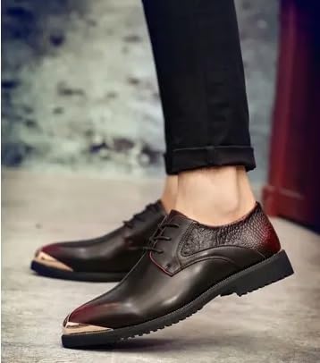 Men's Formal Leather Shoes, Casual Business Oxfords, Vintage Polish, Lace-up Slip-On, Driving, Comfort, Walking, Party, Wedding3