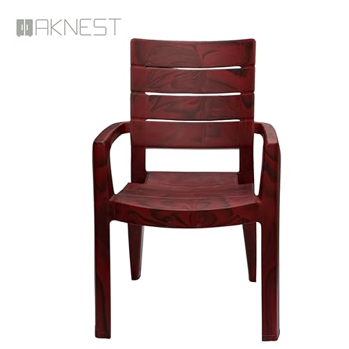Image of Cello Jordan Polypropylene Plastic Arm Chair | Modern Multipurpose Seating for Home, Office, Garden & Balcony | Ergonomic Indoor & Outdoor Furniture (Color: Rosewood, Set of 4 piece)