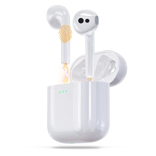 Wireless Earbuds – Premium Wireless Earbuds with Fast Charging Case – IPX7 Waterproof Bluetooth 5.3 Hi-Fi Stereo Wireless Earbuds Headphones for iPhone and Android – 56h Playtime (White)