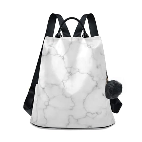 Sac à dos marbré blanc d'exception avec finitions en cuir synthétique