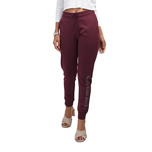 Image of EcoLove Women's Solid Poly-Cotton Interlock Ankle Length Track Pants