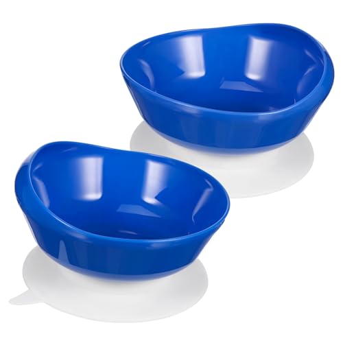 Beavorty Scoop Bowls for Elderly Suction Pack Senior Dining Utensils Spill Proof for Disabled Adults