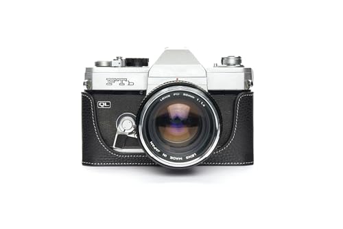 Étui pour appareil photo en cuir véritable noir TP Original un accessoire artisanal traditionnel