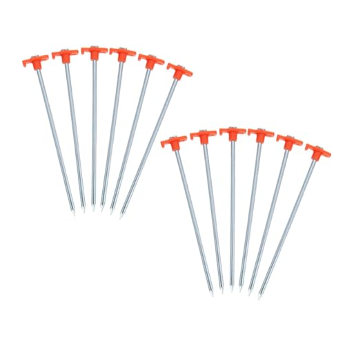 CONGARTENO 12Pcs Heavy Duty Tent Ground Pegs Awning Rock Stakes for Camping Hiking Tarps Resistant Outdoor Tent Fixing Stakes