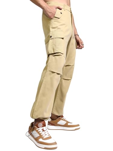 Image of Highlander Men's Utility Pocket Cargo Trousers |Parachute Cargo Trousers |Durable & Functional | Outdoor Ready | Trouser for Men | Men Trousers