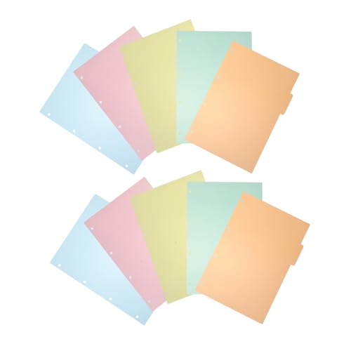 EXAOMBLE 10個 オフィス用インデックス仕切りカード 対応 ペーパーディバイダー タブ付き ファイル整理用耐久性インデックス