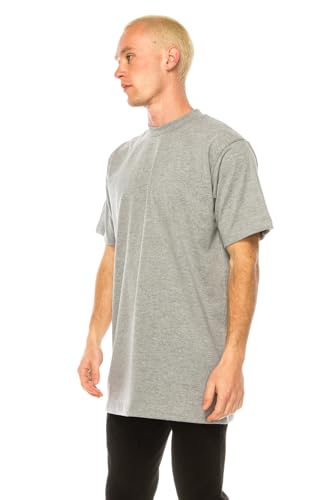 PRO G Men’s Tall Big Size Heavyweight Crewneck T-Shirt, 230 GSM, Thick Collar, Streetwear Workwear Style3