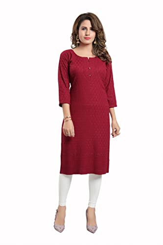 Image of DREAM & DZIRE Chikankari Kurti for Women of Cotton in Plus Size & Small Size.
