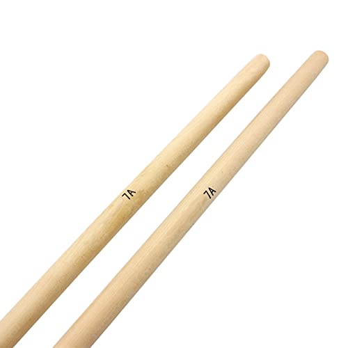 1 par de baquetas para batería 7A de madera de arce, con punta de madera, accesorios para percusión, ideal para principiantes y adultos miniatura 3