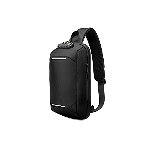 Messenger Bags Men Anti-theft Lock Multifunction Shoulder Bag Fashion USB Oxford Crossbody Bag Travel Messenger Pack Chest Bag For Male(A)