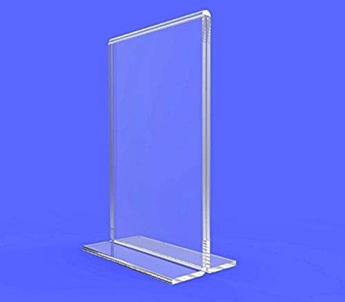 Image of BIGIMALL 6 X 8 Inch x 2PCS (A5) Acrylic Display Stand Paper Holder T Photo Frame Holder