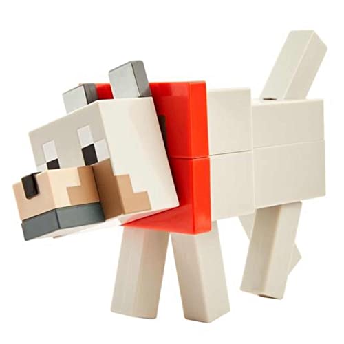 Minecraft Dungeons Lobo Figura de fusión, cofre con juguete con accesorios, regalo para niños +6 años (Mattel GVV16)