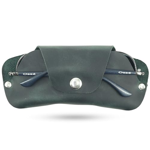 Image of Toprank Leather Eyeglass Case - Handmade Slim Sunglasses Holder, Genuine and Universal Fit for Men and Women