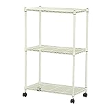 エイアイテック(AITECH) 19φスチールラックセット3段 キャスター付き 幅60×奥行35×高さ96cm 組立品 ホワイト ALC-6090W WH
