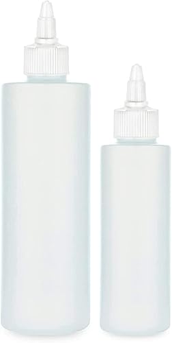 BRIGHTFROM Botellas para condimentos juego de 8 y 4 onzas botellas de chorro vacías tapa superior a prueba de fugas para salsa de tomate mostaza