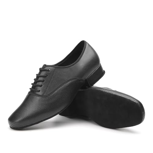 SWDZM Mens Latin Ballroom Dance Shoes Breathable Lace-up Salsa Tango Waltz Character Practice Dancing Shoes Men2