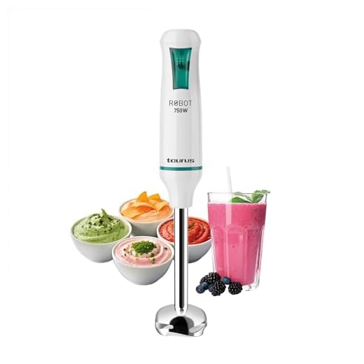 TAURUS ROBOT 500 | Batidora de Inmersión 500 W | Acero Inoxidable | Caña Desmontable | Turbo Rotation System | Control Pulso | Diseño Ergonómico y Anti Salpicaduras