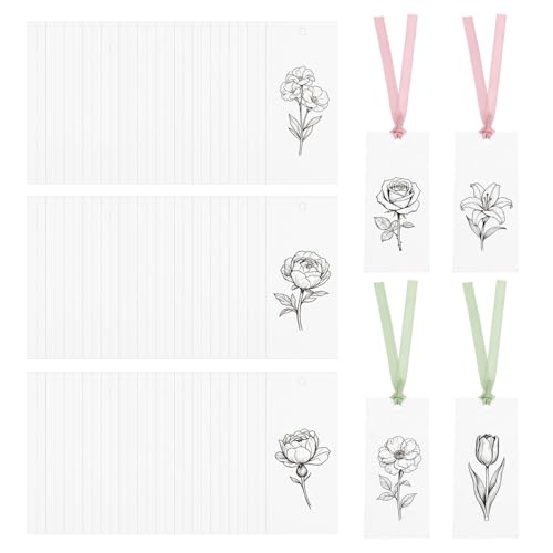Cartes de table de mariage PATIKIL en blanc et ruban satin pour décoration de dîner bohème