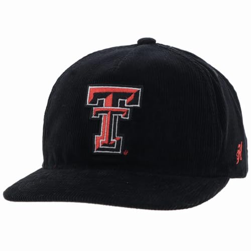 Gorra negra de pana Texas Tech con logo rojo/negro miniatura 1