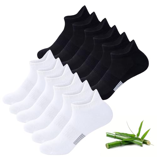 Image of Niorasen Ankle Socks for Women, 6 Pairs Breathable Bamboo Viscose Low Cut Thin Socks,Moisture Wicking Casual Sports Running