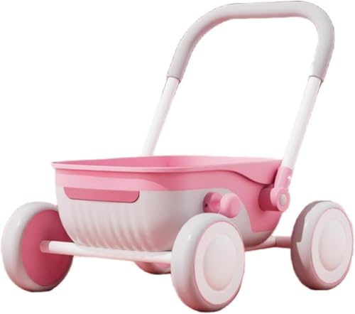 ベビーウォーカーベビーカーキッズベビーカーお子様がおもちゃの車を押すのを助ける横転防止機能1~2歳の赤ちゃんの初めての誕生日プレゼント (ライスピーチピンク,B)