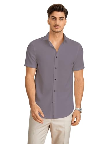 Image of TAGDO Men's Casual Shirt|| Solid Shirt|| Half Sleeve (5160)