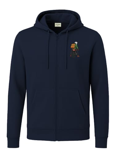 Image of ADRO Men's Regular Fit Zip-Up Hoodie for man | 320 GSM Cotton Poly Fleece Zipper Sweatshirt with Soft Fabric & Printed Hoodies