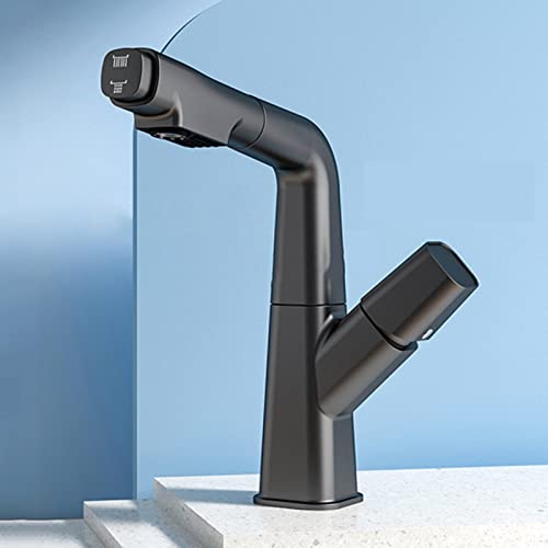 Robinets de salle de bain avec douchette extractible et mitigeur de lavabo eau chaude