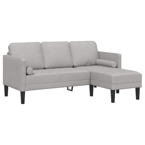 vidaXL Divano Contemporaneo Grigio Nuvola 3 Posti Divano ad Angolo Sedute Versatili per Soggiorno Struttura Resistente in Legno di Faggio Cuscini Rimovibili Comfort e Stile Ideale Modello Angolare Co