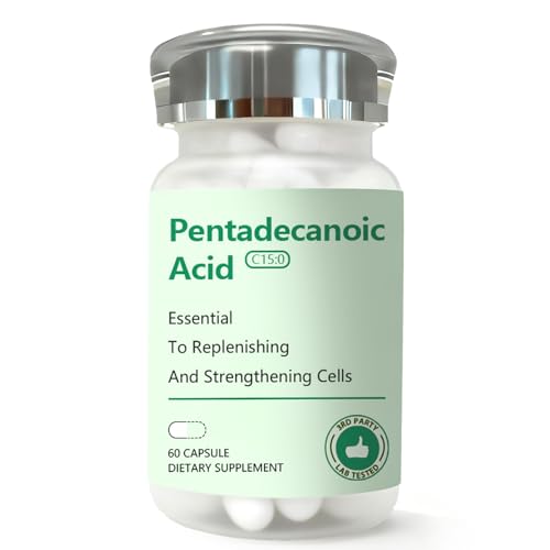 Image of Pentadecanoic Acid, Pentadecanoic Acid Formula Supplement, Sourced from High-Altitude Sheep Milk, 60 Capsules