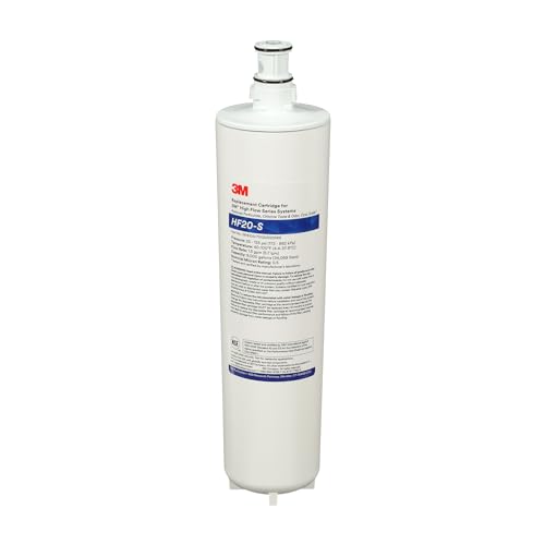 3M Water Filtration Replacement Cartridge for Commercial Ice Maker Machines HF20-S for High Flow Series ICE120-S, Reduces Sediment, Microplastics, Chlorine Taste and Odor, Cysts, Inhibits Scale