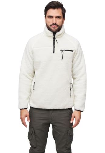 Image of Brandit Individual Wear Men's Teddy Fleece Cold-Weather Outdoor Quarter Zip Jacket with Chin Guard & Wind Protection Strip