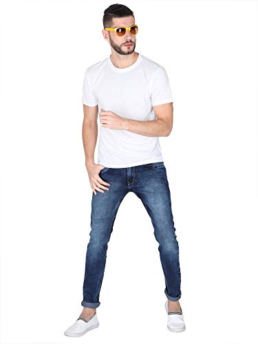 Image of Men's Polyester Round Neck Sports White T-Shirt