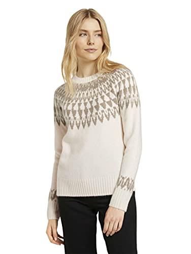 TOM TAILOR Damen Island Pullover, 24019-Soft Powder Beige, L