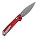 Kershaw Iridium Pocket Knife, Red Design, 3.4 Inch Steel Spear Point Blade, EDC with Thumb Stud Opening, Reversible Deep Carry, DuraLock, Everyday Carry Pocket Knife for Men and Women