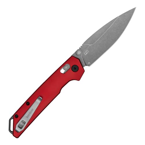 Image of Kershaw Iridium Pocket Knife, Red, 3.4 Inch Spear Point Blade