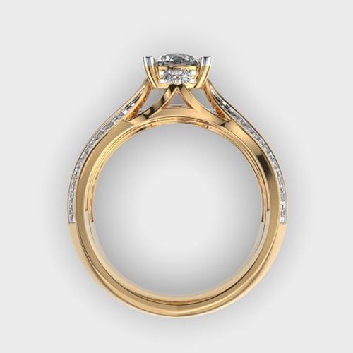 Bague Mirex Arc Eternity argent plaqué or moissanite luxe femme - 4