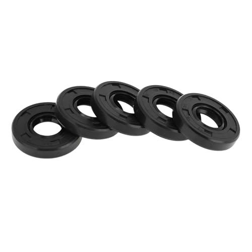 X AUTOHAUX Universal Oil Seal TC Double Lip W Steel Spring Seal Ring Rotary Shaft Seal 15x35x7mm High Pressure NBR Rubber Black 5 Pcs