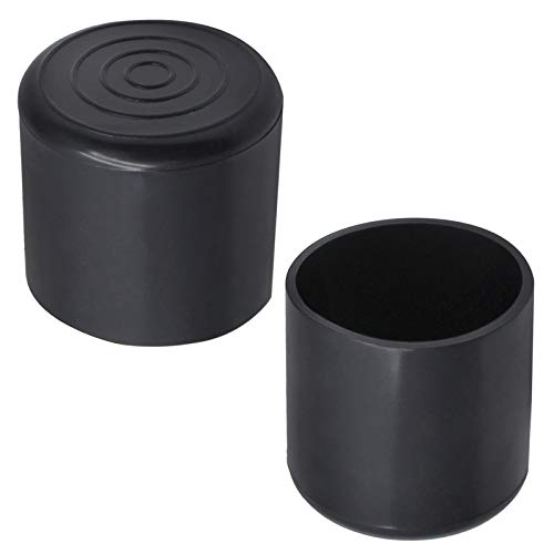 Bonsicoky 20Pcs Round Rubber Furniture Leg Caps 1"/25mm Vinyl Flexible Chair Leg Floor Protectors/Covers Plastic End Caps for Patio/Indoor Furniture Leg Caps Railing (Black)