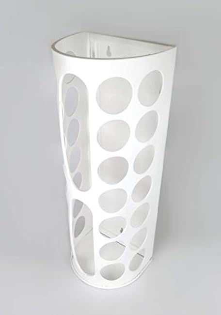 Tredoni Grocery Bags Holder - Nylon Bags Wall-Mounted Plastic Storage Rack, 18x6x5 inch, White