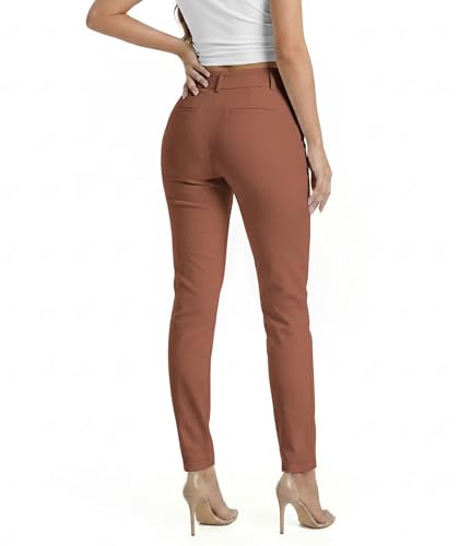 Image of Hybrid & Company Women's Work Chino Pants | Super comfy stretch fabric, flat front design, tailored fit, suitable for office, work, casual wear, and everyday comfort