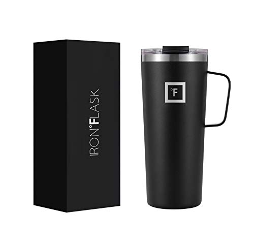 IRON °FLASK Taza de café Grip - 24 oz, a Prueba de Fugas, Botella de Acero Inoxidable aislada al vacío, Moderna Pared…